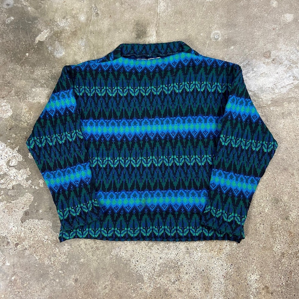 Vintage 70s Hans Heisch Iceland Sweater Size Small Blue 100% Lambs Wool Pullover